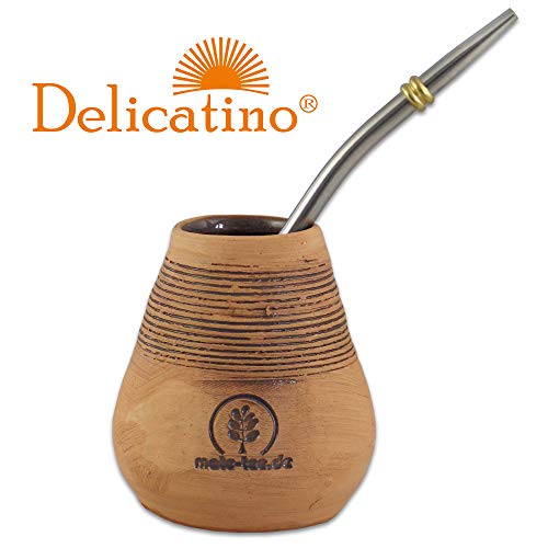 DELICATINO Starterset Premium Mate Tee Natural Green 200g + Mate Keramik Delicatino + Bombilla Hexagonal 17cm – Bild 5