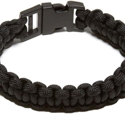 SecureLine NPCB550BKM 550 Nylon Paracord Survival Bracelet, Medium, Black