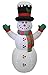4 Foot Tall Lighted Christmas Inflatable Snowman with Hat LED Yard Art Decoration