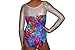 Red Monkey Gear Metallic Rainbow Galaxy Print Long Sleeve Gymnastic Leotard