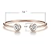 ISAACSONG.DESIGN Inspirational Open Cuff Bangle Bracelet 14k Gold Plated with Cubic Zirconia Crystal Adjustable Stackable Bangles for Women and Girls