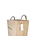 Household Linen Collapsible Small Size Laundry Hamper with Two Handles, Heavy Duty and Durable, Collapsible and Self Standing as Laundry Basket (15.8 x 10.2 x 14 inch) (Linen)
