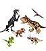 MyElegantMoments Dinosaur Toys, Dinosaur Building Block Figures Toys 2 Large 4 Mini, Dinosaur Building Blocks for Toddler Movable Feet Hands Jaws, T Rex Triceratops Velociraptor