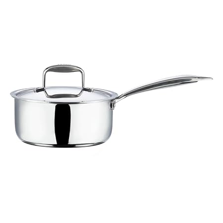 Vinod Platinum Triply Stainless Steel Saucepan with Lid - 18 cm , 2.2 Ltr (Induction Friendly)
