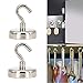 Heavy Duty Super Strong Large Magnetic Hooks 30-40 lb [4 Pack-2 Types] Neodymium Magnet Hook for Hanging Cruise Ships Cabins Kitchen Refrigerator Door BBQ Grill Tools Garage Fridge Classroom Locker