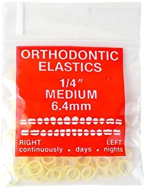 100 pack Orthodontic Elastics Bands 1/4 Inch diameter