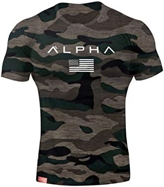 Men Short Sleeve Camouflage T-Shirt Sport Fitness Tee Athletic Muscle Bodybuilding Tank Tops