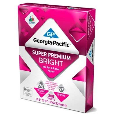 Georgia Pacific174; Printer Paper Letter Size 28lb Super Premium Bright 300ct White