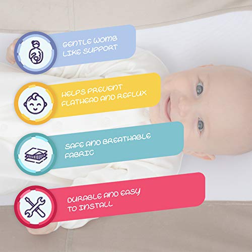 Buddies & Babies Baby Crib Hammock - Safety Crescent Mimics Womb Hanging Bed for Newborns - Best Infant Bed Sleeping with Mesh Support and Adjustable Straps - Great Baby Shower Gift Blue