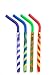 Reusable Silicone Straws. Temperature Safe for Smoothies, Hot and Cold Drinks. PATENTED DESIGN FOR EASY CLEANING and CUSTOMIZABLE LENGTH. Independently Third Party Tested For Safety. Multi Stripes