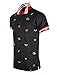 SCREENSHOTBRAND-S11817 Mens Hipster Hip-Hop Premium Tees - Stylish Fashion Multi Print Embroidery Polo T-Shirt - Black-Medium