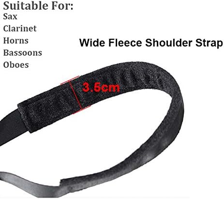 Saxophone Neck Strap Soft Padded Sax Strap for Alto Tenor Saxophone Baritone Soprano Clarinet Horn Music with Thick Swivel Sheepskin Suede Villus Snap Hook - Image 5