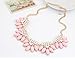 LETSP Luxury Crystal Rhinestone Flower Bib Chunky Statement Necklace Jewelry (Pink)