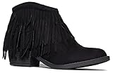Marrow Fringe Ankle Boot, Black Suede, 8.5 B(M) US