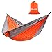 Ohuhu Double Camping Hammock, Tear-resistant Nylon, Orange & Gray