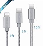 Avolare 3Pack 3ft 6ft 10ft Durable iphone Charger Cable Nylon Braided Sync and Charging Cord with Aluminum Connector for iPhone SE/ 6/6s/6 plus/6s plus, 5c/5s/5, iPad Air/Mini,iPod Nano/Touch