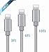 Avolare 3Pack 3ft 6ft 10ft Durable iphone Charger Cable Nylon Braided Sync and Charging Cord with Aluminum Connector for iPhone SE/ 6/6s/6 plus/6s plus, 5c/5s/5, iPad Air/Mini,iPod Nano/Touch