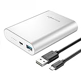 Quick Charge Power Bank + Double Sided Micro Cable, BlitzWolf Qualcomm 10400mAh QC2.0 Phone Fast Charging Battery 5V 9V 12V Input/Output 0.66ft Cord for Samsung Galaxy S5 S6 Edge, Note 5 Edge