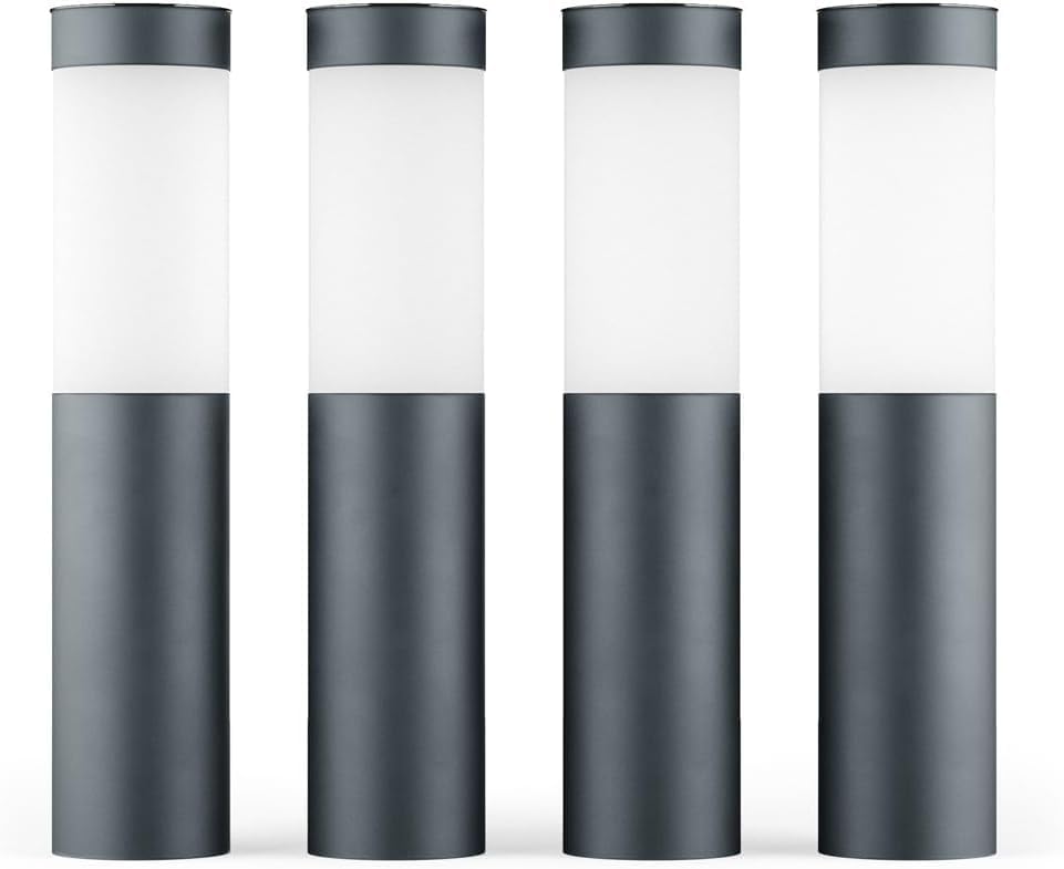 SolarCentre® Mini London DualWhite USB Solar Powered Outdoor Garden Post Lights (Set of 4) - Anthracite — image 1