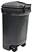 United Solutions TB0010 Rough and Rugged Rectangular 34 Gallon Wheeled Black Outdoor Trash Can with Hook&Lock Handle-Thirty Four Gallon Garbage Can with Locking Handles