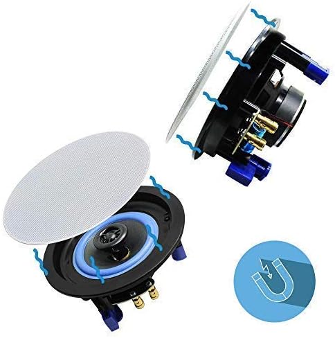 Herdio 4 Inches Ceiling Speakers Wall Mounted Speaker Amplifier Water Resistant Ceiling Speakers For Bathroom Home Kitchen Bedroom,compatible with Bluetooth - Image 5