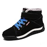 JACKSHIBO Men Fur Lined Winter Snow Boots High Top Warm Sneakers