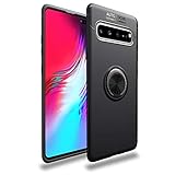 HYAIZLZ Kickstand Galaxy S10 5G Case Soft TPU Hidden Kickstand S10 5G Back Case Cover with Car Magnet Function for Samsung Galaxy S10 5G 6.7inch(2019),Black Ring