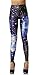 Hoyou Funky Print Leggings for Women Galaxy Floral Tribal Sexy Smooth Crazy Patterned Pants Slimming Girls Bluespace M