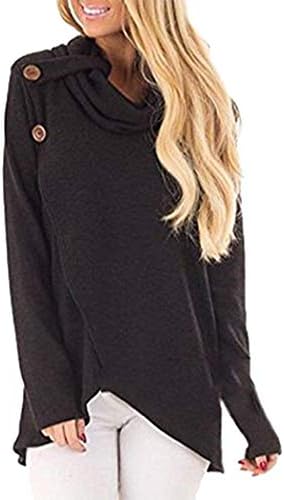 FaroDor Women Casual Long Sleeve Sweatshirt Cowl Neck Solid Fall Winter Pullover Knitted Sweater
