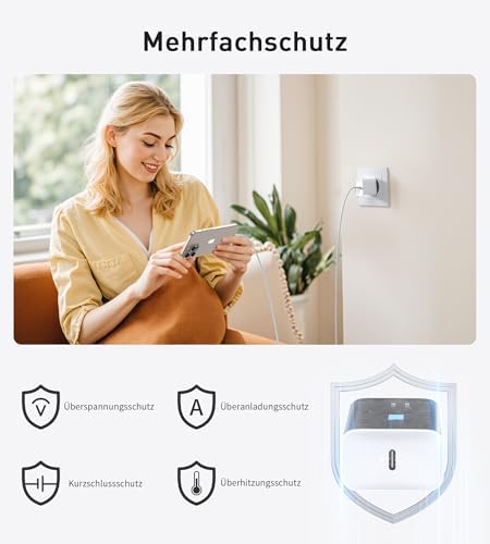 30W USB C Ladegerät, Schnellladegerät mit 2M Schnellladekabel for iPhone 17 16 15/17 16 15 Pro/17 16 15 Pro Max/17 Air/16 15 Plus/iPad Pro/Mini/Air, Samsung Galaxy, Netzteil Charger Stecker