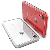 RORSOU iPhone XR Case, Clear Hard 9H Tempered Glass Back Cover [Anti-Scratch] + Soft TPU Bumper [Slim Thin] Premium Hybrid Protective Case for Apple iPhone XR 6.1 Inch (2018) - Crystal Clear