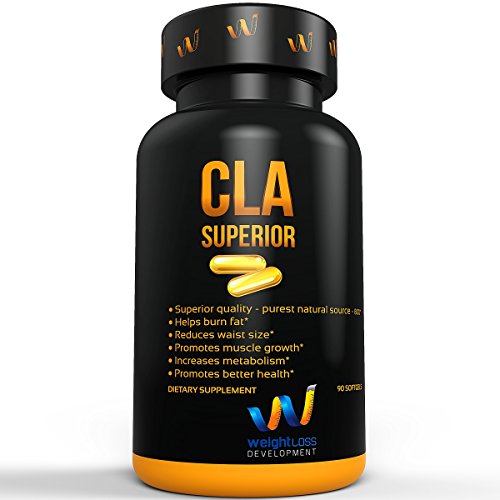 CLA SUPERIOR Safflower Oil Dietary Supplement Pills 1000 mg - Natural Weight Loss - Belly Fat Burner - Increase Lean Muscle Mass - Complex Conjugated Linoleic Acid Safe for Daily Use - 90 Softgels