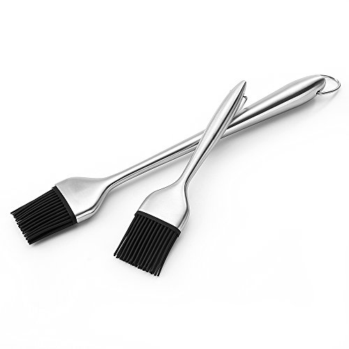 HQY 2 Pack Heavy-Duty BBQ Basting Brush,12 Inch & 7 Inch-Great for BBQ Meat,Cakes and Pastries - Thumbnail 7
