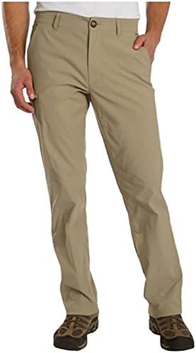 UB TECH Mens Rainier Travel Chino Active Cargo Pants UPF 50 Water Repellent, 32W x 30L - Khaki
