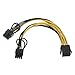 【CPU to GPU】CPU 8pin to Graphics Video Card Double PCI-E 8Pin(6+2Pin) Power Supply Cable, Splitter PCI Express Graphics Card Connector PC Power Cable Wire CPU for Graphics Card BTC Miner (2 Pack)
