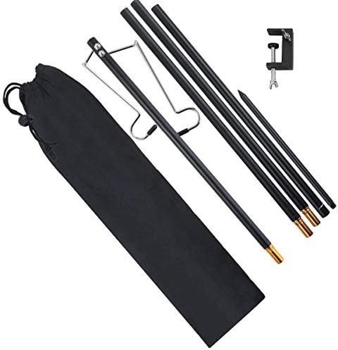 テーブル 地面両用 ランタンハンガー ランタンスタンド 両用式 ランタンポール フック付き テント タープポール アルミ製 軽量 高さ調整可能 組立簡単 ペグ付き 収納袋付き キャンプ アウトドア クランプ式 打ち込む式