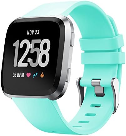 Yangems For Fitbit Versa Band, Soft Silicone Sport Replacement Accessories Bracelet Wrist Strap Band for 2018 New Fitbit Versa Smart Fitness Watch Women (Mint Green-s)