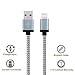 Mribo Nylon Braided Lightning Charging Cable Cord, 10 Feet, 3 Pack, Gray