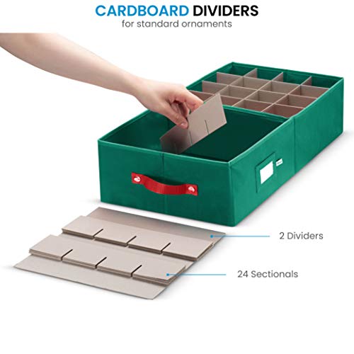 image for ZOBER Underbed Christmas Ornament Storage Box with Lide - Stores up to