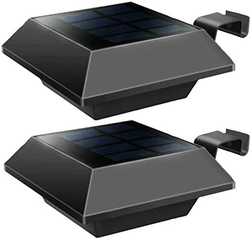 Solar Fence Lights Outdoor, IP65 Waterproof Security Lights 12Leds Solar Fence Lights Warm Light Outdoor Wall Garden Patio Lamp