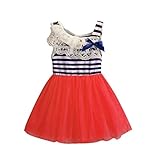 Baby Special Dresses, LOVELYIVA Kids Baby Girls Stripe Summer Sleeveless Clothing Bowknot Princess Party Dress Kids Clothes (2-3T, Watermelon Red)
