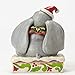 Disney Traditions by Jim Shore Christmas Dumbo Stone Resin Figurine, 5”