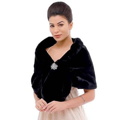 Aukmla Sleeveless Faux Fur Shawl Wedding Fur Wraps and Shawls Bridal Fur Stole for Brides and Bridesmaids Aukmla Sleeveless Faux Fur Shawl Wedding Fur Wraps and Shawls Bridal Fur Stole for Brides and Bridesmaids