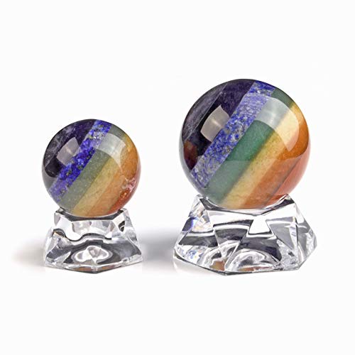 Top Plaza 7 Chakra Healing Crystal Gemstone Ball Decor Reiki Balancing Divination Sphere Sculpture Figurine for Home… - Image 6