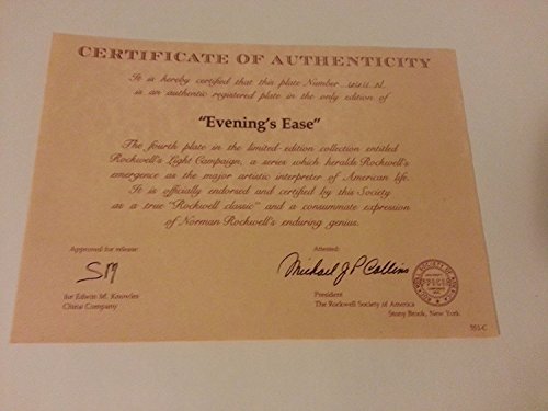 Edwin M Knowles China Company ** Rockwell's Light Campaign Series-"Evening's Ease" #4 ** 84-R70-6.4