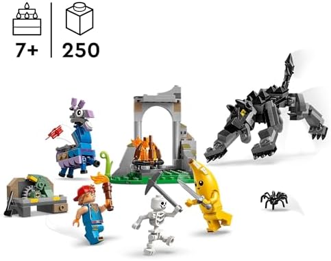 Fortnite Das Lager von Schali und der Zündkerzenkünstlerin Gaming Spielzeug - Vorratslama und Wolf - 3 Minifiguren & Lagerfeuer - Gamer Geschenk für Jungen, Mädchen und Fans ab 7 Jahren - 77075