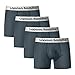 Lapasa Men’s Boxer Brief 4-Pack Underwear Cotton Stretch Wide Waistband with Open Fly M03