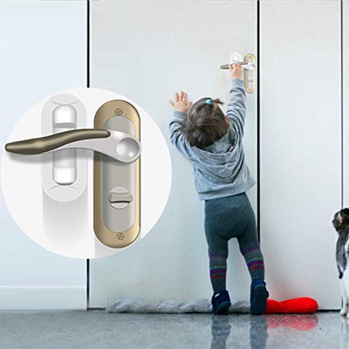 Door Lever Locks for Baby Proofing [2 Pack], Child Proof Lever Door Handle Locks, Adhesive Child Safety Locks for Drawers, Cabinet, Faucets - Thumbnail 5