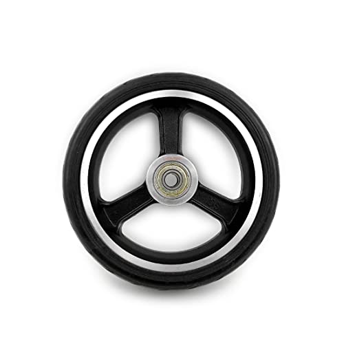 L-faster 5x2 Solid Wheel 5 Inch Tubeless Rubber Tire with Aluminum Hub Replacement Wheel for Trolley Cart Scooter