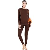 Subuteay Thermal Underwear for Women Long Johns Top & Bottom Fleece Lined Base Layer Leggings Set